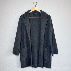 J.Crew Sophie 100% Merino Wool Open Front Sweater Blazer Heathered Gray Size S